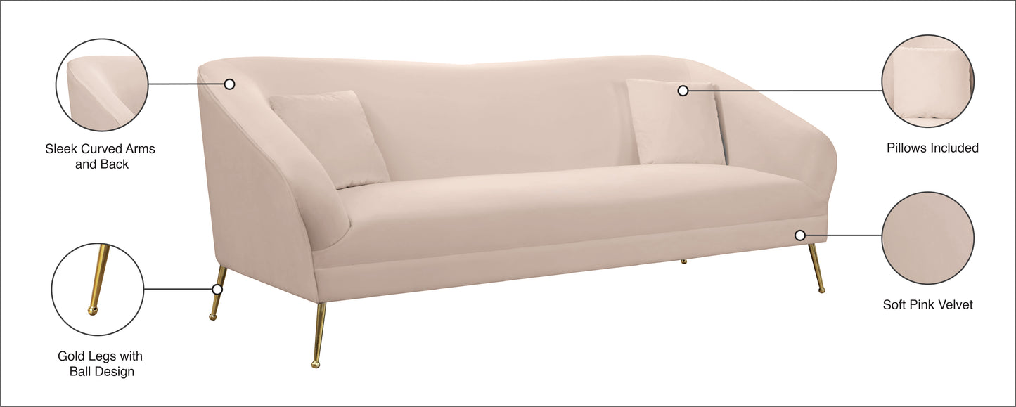 blair pink velvet sofa s