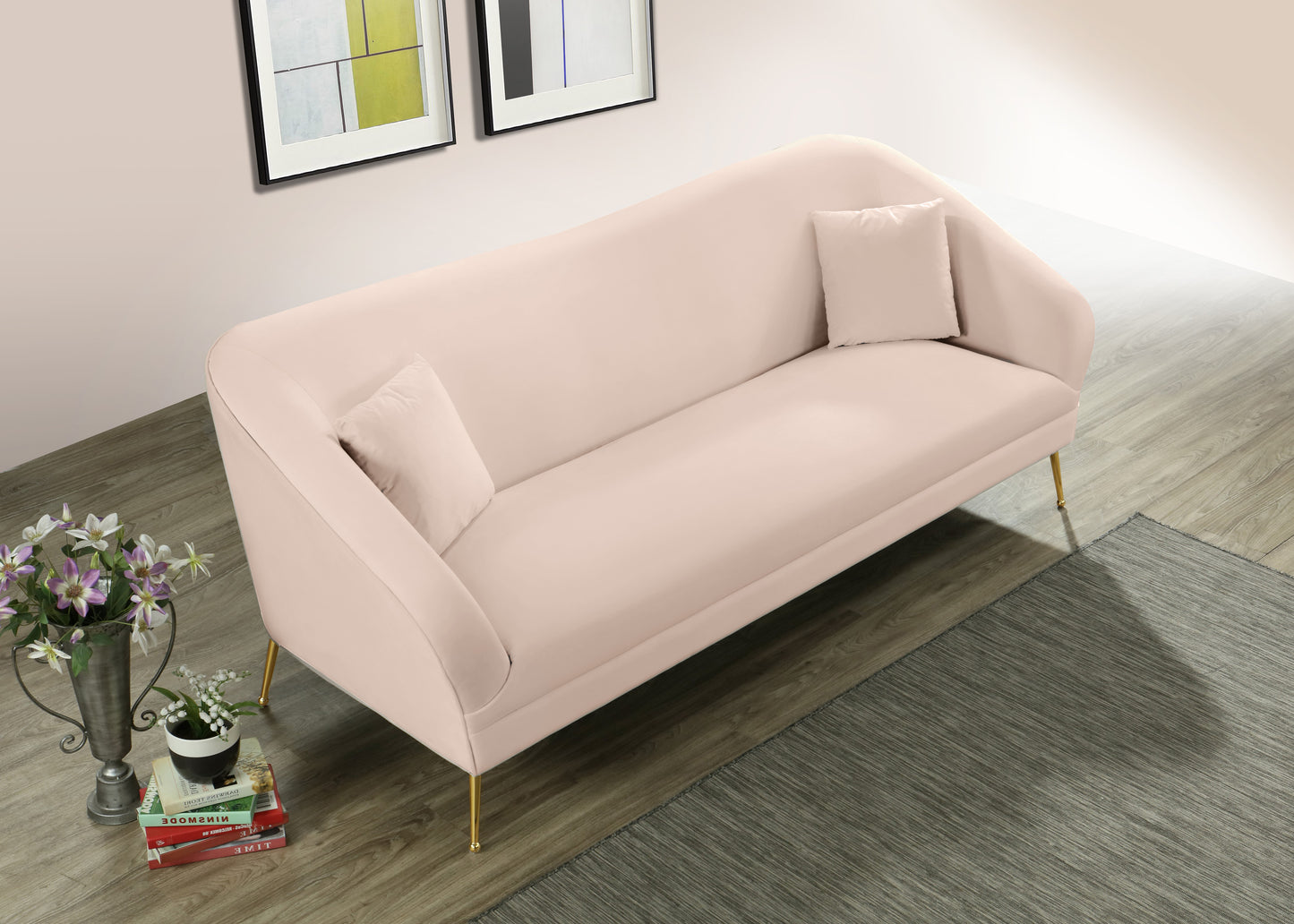 blair pink velvet sofa s