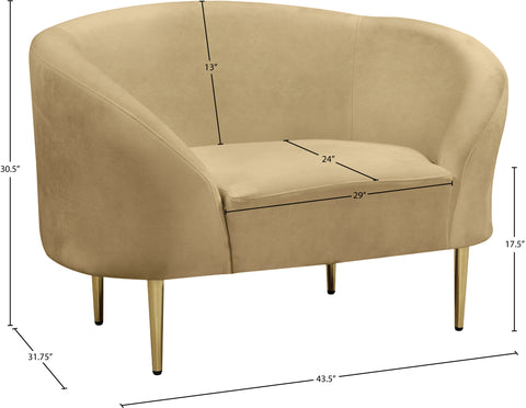 Maddox Camel Velvet Chair C