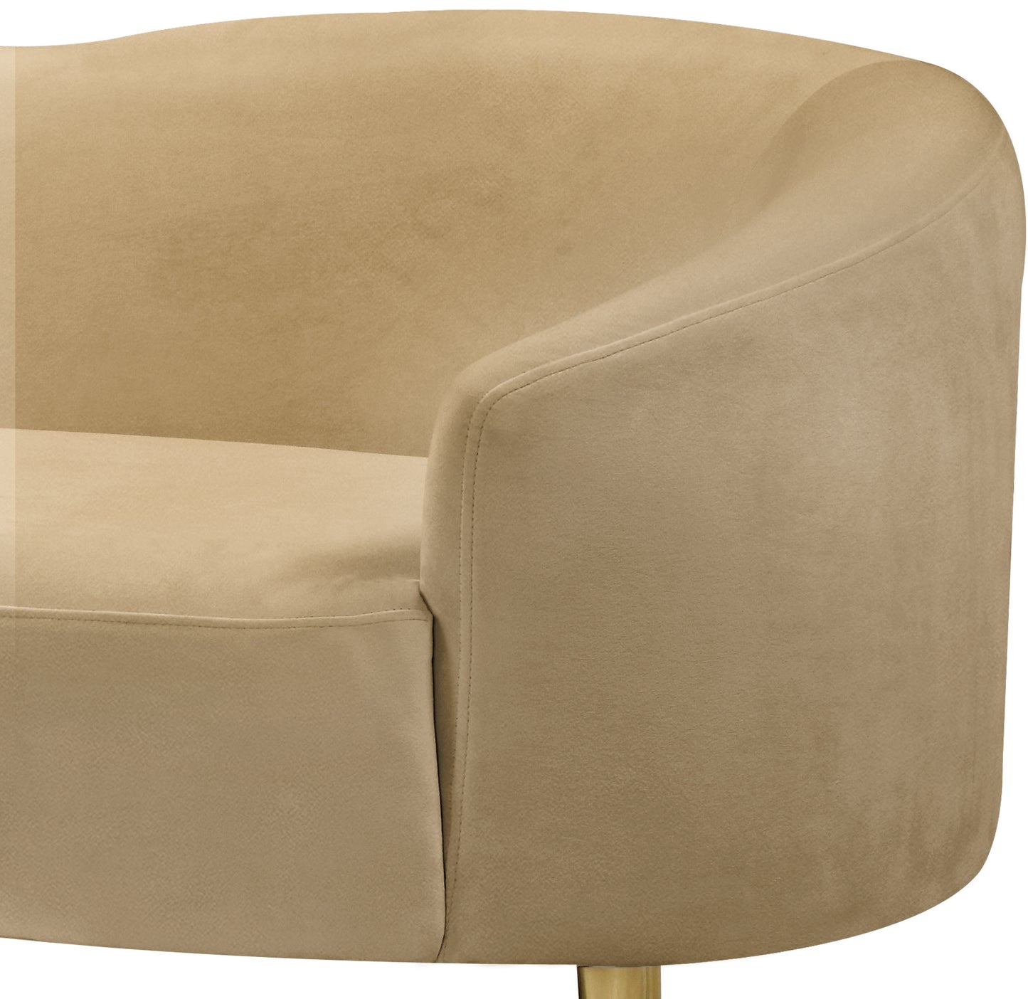 maddox camel velvet loveseat l