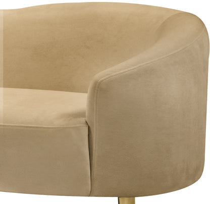 Maddox Camel Velvet Loveseat L