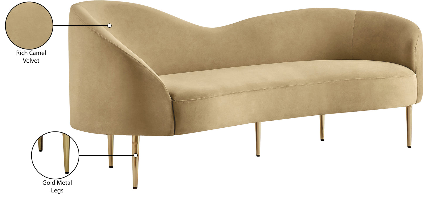 maddox camel velvet sofa s