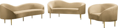 Maddox Camel Velvet Sofa S