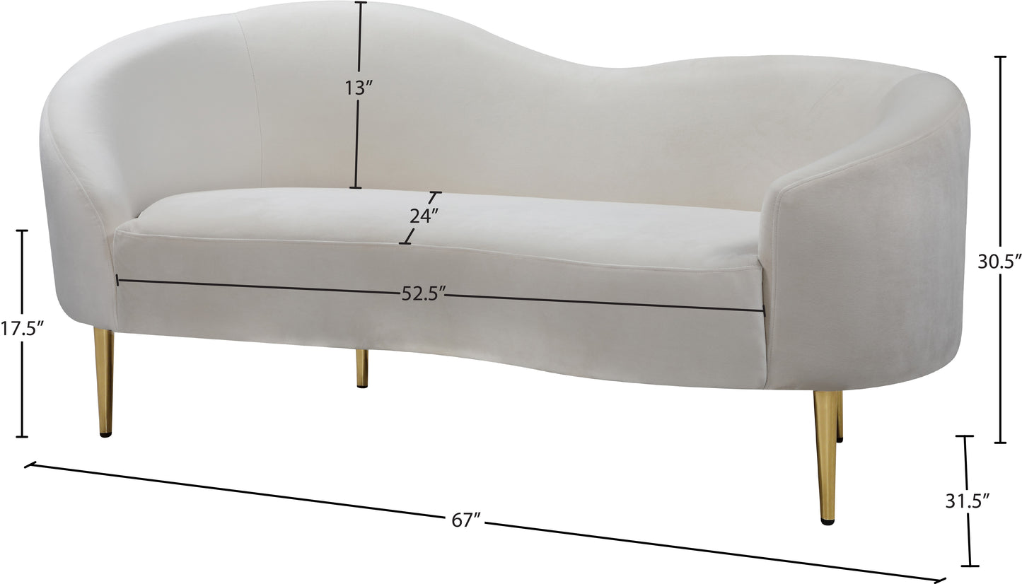 maddox cream velvet loveseat l