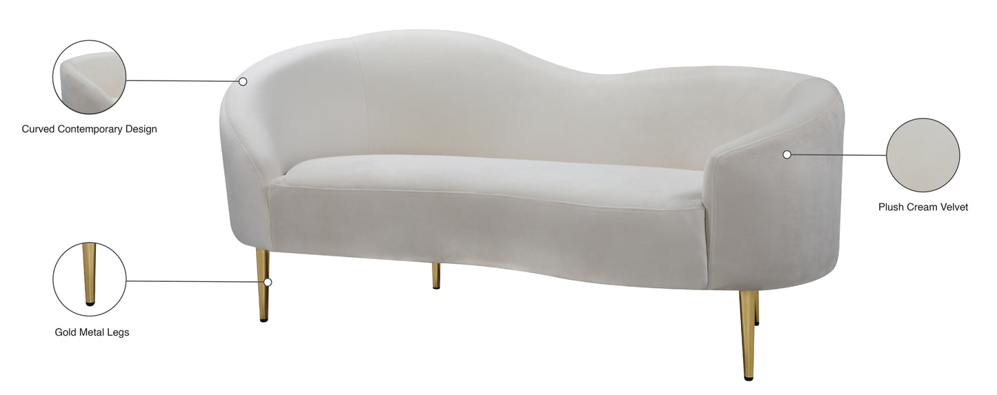 maddox cream velvet loveseat l