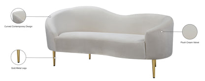 Maddox Cream Velvet Loveseat L