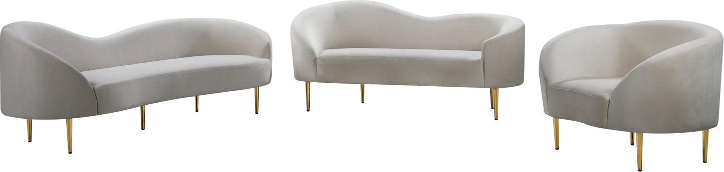 maddox cream velvet loveseat l