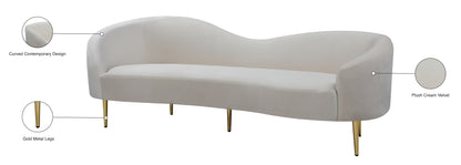 Maddox Cream Velvet Sofa S