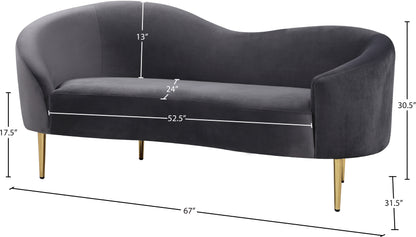 Maddox Grey Velvet Loveseat L