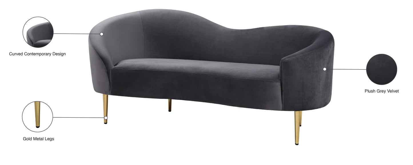 maddox grey velvet loveseat l