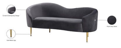 Maddox Grey Velvet Loveseat L