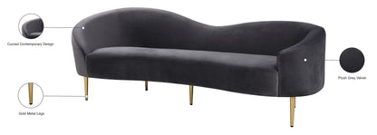 Maddox Grey Velvet Sofa S