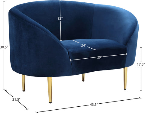 Maddox Navy Velvet Chair C