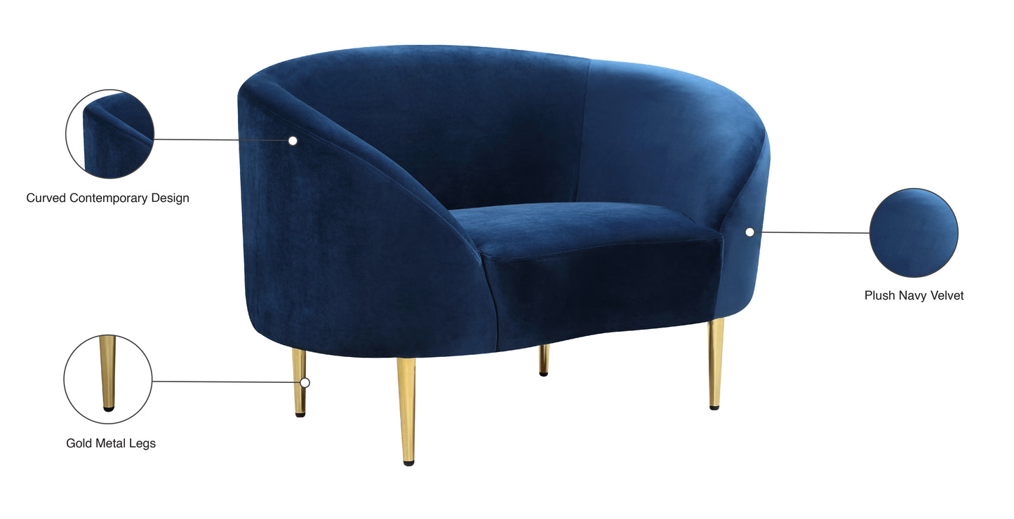 maddox navy velvet chair c