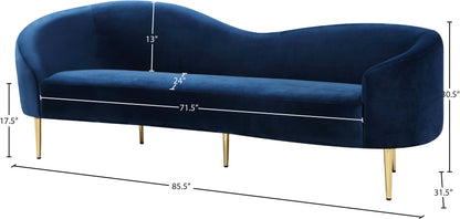 Maddox Navy Velvet Sofa S