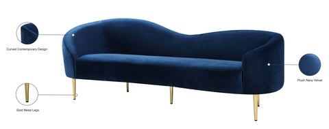 Maddox Navy Velvet Sofa S