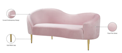 Maddox Pink Velvet Loveseat L