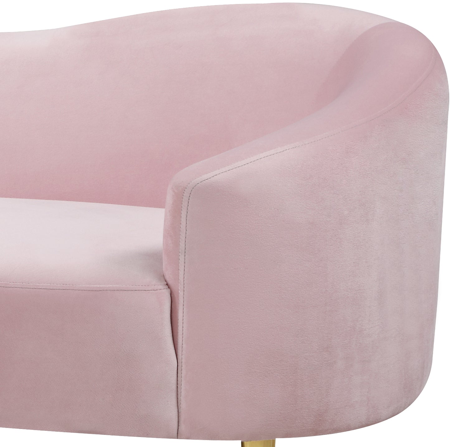 maddox pink velvet loveseat l