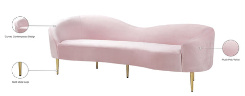 Maddox Pink Velvet Sofa S