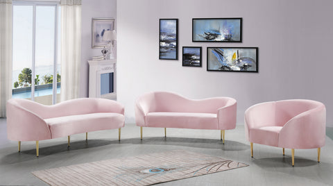 Maddox Pink Velvet Sofa S