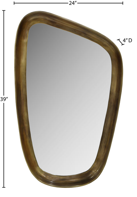 Olive 24" Brass Aluminum Frame Mirror, 1 Piece (Style 2)