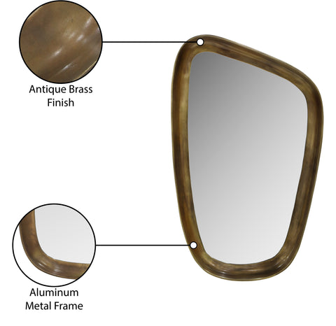 Olive 24" Brass Aluminum Frame Mirror, 1 Piece (Style 2)