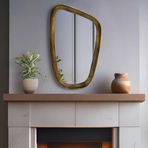Olive 24" Brass Aluminum Frame Mirror, 1 Piece (Style 2)