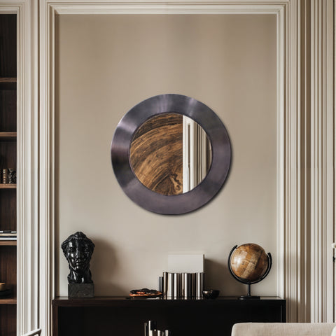 Delaney 24" Black Iron Frame Mirror, 1 Piece