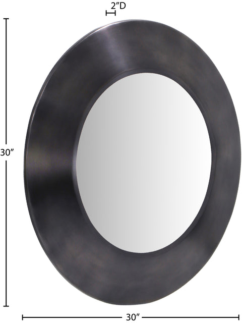 Delaney 30" Black Iron Frame Mirror, 1 Piece
