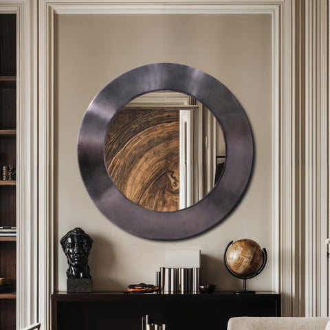 Delaney 36" Black Iron Frame Mirror, 1 Piece