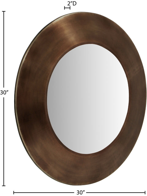 Delaney 30" Brown Iron Frame Mirror, 1 Piece