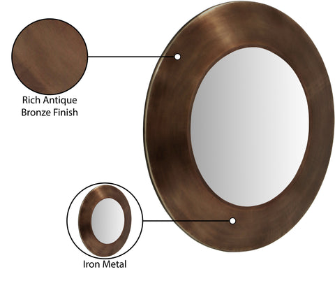 Delaney 30" Brown Iron Frame Mirror, 1 Piece
