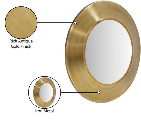 Delaney 24" Gold Iron Frame Mirror, 1 Piece