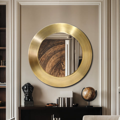Delaney 36" Gold Iron Frame Mirror, 1 Piece