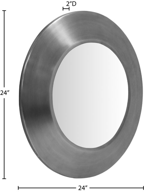 Delaney 24" Silver Iron Frame Mirror, 1 Piece