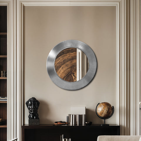 Delaney 24" Silver Iron Frame Mirror, 1 Piece