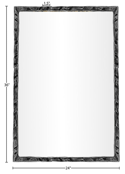 Jessa 24" Black Iron Frame Mirror, 1 Piece