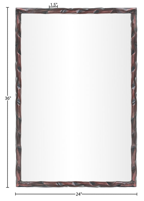 Jessa 24" Brown Iron Frame Mirror, 1 Piece