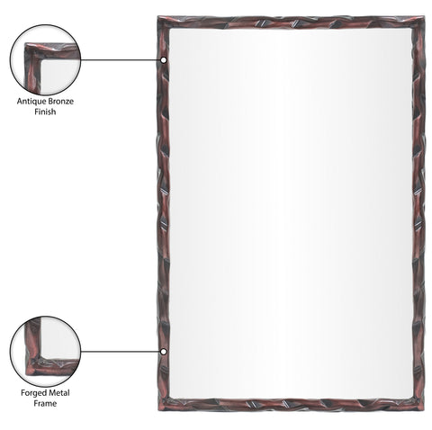 Jessa 24" Brown Iron Frame Mirror, 1 Piece