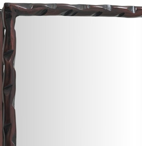 Jessa 24" Brown Iron Frame Mirror, 1 Piece