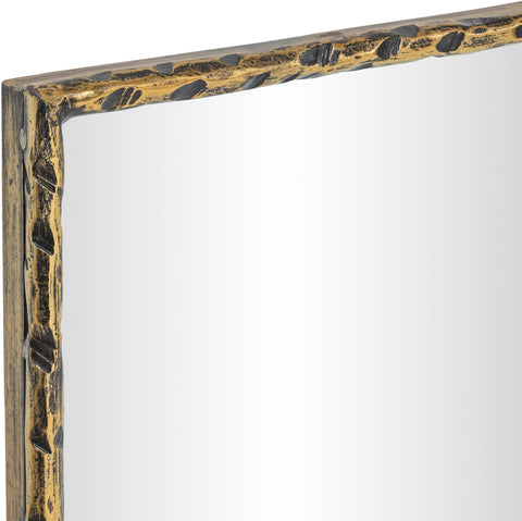 Jessa 24" Gold Iron Frame Mirror, 1 Piece