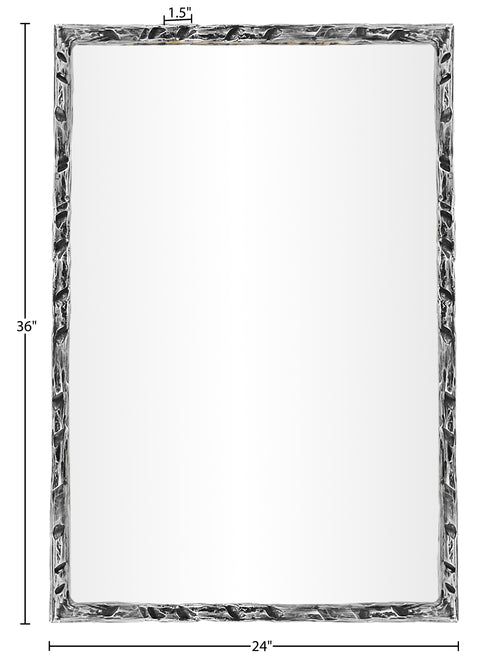 Jessa 24" Silver Iron Frame Mirror, 1 Piece