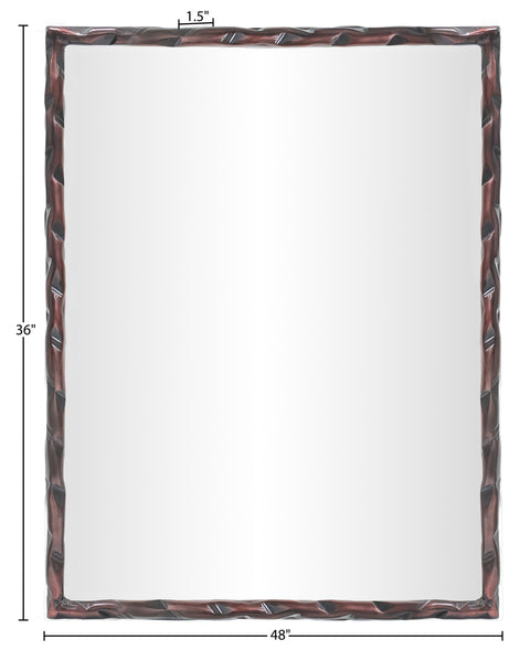 Jessa 48" Brown Iron Frame Mirror, 1 Piece