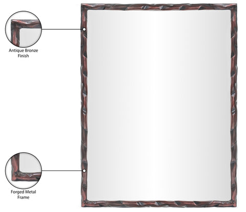Jessa 48" Brown Iron Frame Mirror, 1 Piece