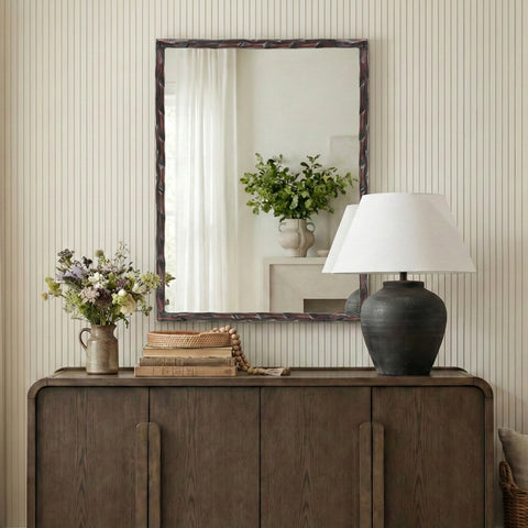Jessa 48" Brown Iron Frame Mirror, 1 Piece