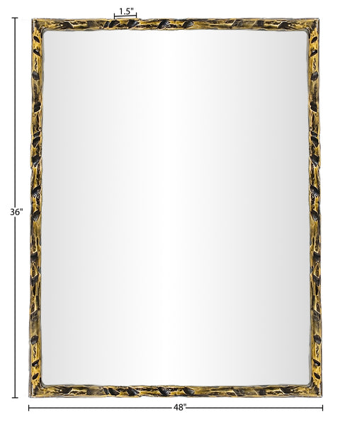 Jessa 48" Gold Iron Frame Mirror, 1 Piece