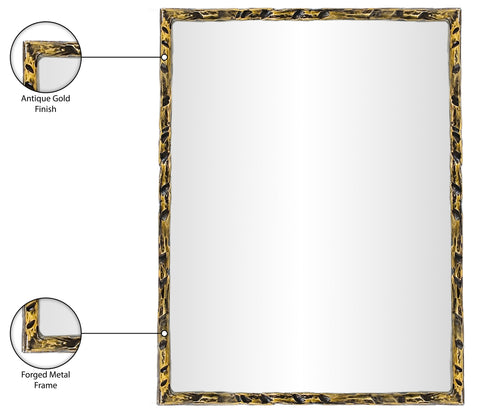 Jessa 48" Gold Iron Frame Mirror, 1 Piece