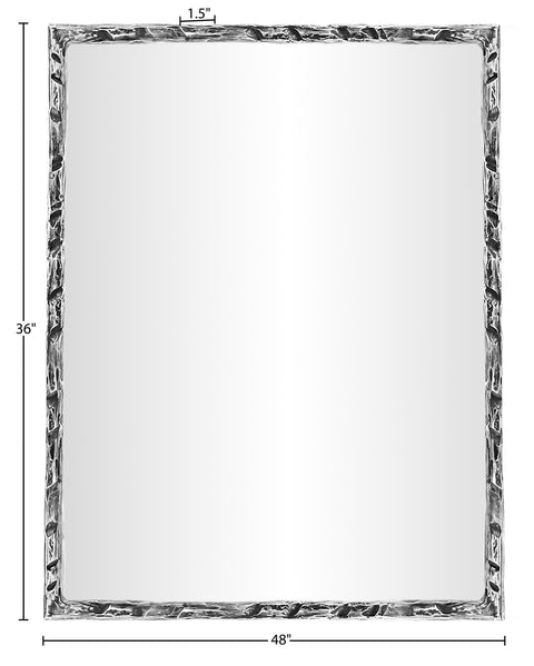 Jessa 48" Silver Iron Frame Mirror, 1 Piece