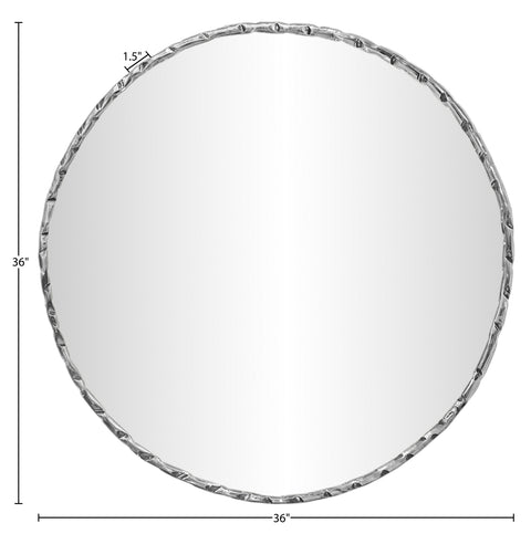 Jessa 36" Silver Iron Frame Mirror, 1 Piece