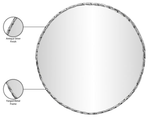 Jessa 36" Silver Iron Frame Mirror, 1 Piece